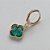 BRINCO FOLHEADO A OURO - BANHADO COM 5 MILÉSIMOS + VERNIZ DIAMOND - BRINCO TREVO 10MM VERDE EM VIDRO (OURO036) OUBR000099 - Imagem 2