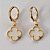 BRINCO FOLHEADO A OURO - BANHADO COM 5 MILÉSIMOS + VERNIZ DIAMOND - BRINCO TREVO 10MM MADRE PÉROLA (OURO039) OUBR000103 - Imagem 1