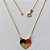 GARGANTILHA FOLHEADA A OURO - BANHADO COM 5 MILÉSIMOS + VERNIZ DIAMOND - CORRENTE VENEZIANA 45CM E PINGENTE CORAÇÃO AUTISTO 13X16MM - FECHO REDONDO (OURO042) OUGG000117 - Imagem 1