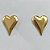 BRINCO FOLHEADO A OURO - BANHADO COM 5 MILÉSIMOS + VERNIZ DIAMOND - BRINCO DE PINO CORAÇÃO 14X19MM (OURO047) OUBR000109 - Imagem 1