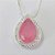 GARGANTILHA FOLHEADA A PRATA COM 50 MILÉSIMOS + VERNIZ DIAMOND CORRENTE VENEZIANA 45CM + EXTENSOR E PINGENTE COM BASE CRAVEJADA EM MICROS ZIRCÔNIAS CRISTAIS E PEDRA EM ZIRCÔNIA ROSA 10MM FECHO LAGOSTA PRGG001226 - Imagem 2