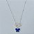 GARGANTILHA FOLHEADA A PRATA COM 50 MILÉSIMOS + VERNIZ DIAMOND CORRENTE CADEADO 45CM + EXTENSOR PINGENTE BORBOLETA AZUL 10MM E DOIS PINGENTES PRATAS PRGG001228 - Imagem 1