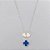 GARGANTILHA FOLHEADA A PRATA COM 50 MILÉSIMOS + VERNIZ DIAMOND CORRENTE CADEADO 45CM + EXTENSOR PINGENTE TREVO AZUL VIDRO 10MM E DOIS PINGENTES PRATAS PRGG001239 - Imagem 1