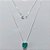 GARGANTILHA FOLHEADA A PRATA COM 50 MILÉSIMOS + VERNIZ DIAMOND CORRENTE VENEZIANA 45CM COM PINGENTE CORAÇÃO DE ZIRCÔNIA VERDE 10MM PRGG001246 - Imagem 1