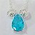 GARGANTILHA FOLHEADA A PRATA COM 50 MILÉSIMOS + VERNIZ DIAMOND CORRENTE CADEADO 45CM + EXTENSOR PINGENTE BOLINHAS VAZADAS E ZIRCÔNIA AZUL 10X14MM PRGG001257 - Imagem 2