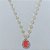 GARGANTILHA FOLHEADA A PRATA COM 50 MILÉSIMOS + VERNIZ DIAMOND CORRENTE PÉROLAS 45CM + EXTENSOR PINGENTE ZIRCÔNIA ROSA TODA CRAVEJADA COM MICRO ZIRCÔNIAS 15X20MM PRGG001262 - Imagem 1
