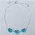 PULSEIRA FOLHEADA A PRATA COM 50 MILÉSIMOS + VERNIZ DIAMOND AJUSTÁVEL CORAÇÃO AZUL VIDRO 13MM PRPS000971 - Imagem 1