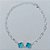 PULSEIRA FOLHEADA A PRATA COM 50 MILÉSIMOS + VERNIZ DIAMOND 18CM  TREVOS AZUÍS VIDROS 10MM PRPS000974 - Imagem 1