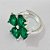 BRINCO FOLHEADO A PRATA COM 50 MILÉSIMOS + VERNIZ DIAMOND ARGOLA COM FLOR DE ZIRCÔNIAS VERDES 15MM PRBR001018 - Imagem 2