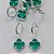 BRINCO FOLHEADO A PRATA COM 50 MILÉSIMOS + VERNIZ DIAMOND ARGOLA DE PRESSÃO TREVO VERDE 10MM (PRA381)PRBR001020 - Imagem 1