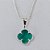 GARGANTILHA FOLHEADA A PRATA COM 50 MILÉSIMOS + VERNIZ DIAMOND 42CM CORRENTE TREVO VERDE VIDRO 13MM PRGG001285 - Imagem 2