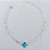 PULSEIRA FOLHEADA A PRATA COM 50 MILÉSIMOS + VERNIZ DIAMOND 18CM TREVO AZUL VIDRO 10MM + EXTENSOR PRPS000992 - Imagem 1