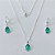 CONJUNTO FOLHEADO A PRATA COM 50 MILÉSIMOS + VERNIZ DIAMOND CORRENTE VENEZIANA 45CM PINGENTE E BRINCO COM ARGOLA DE PRESSÃO ZIRCÔNIA VERDE 8MM PRCJ000100 - Imagem 1