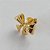 BRINCO FOLHEADO A OURO - BANHADO COM 5 MILÉSIMOS + VERNIZ DIAMOND - BRINCO DE PINO LACINHO 12X15MM (OURO055) OUBR000114 - Imagem 2
