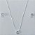 CONJUNTO FOLHEADO A PRATA COM 50 MILÉSIMOS + VERNIZ DIAMOND CORRENTE VENEZIANA 42CM PINGENTE 10MM E BRINCO PINO ZIRCÕNIA CRISTAL 8MM FECHO LAGOSTA PRCJ000114 - Imagem 1