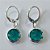 BRINCO FOLHEADO A PRATA COM 50 MILÉSIMOS + VERNIZ DIAMOND ARGOLA DE PRESSÃO COM ZIRCÔNIA VERDE 11MM PRBR001028 - Imagem 1