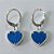 BRINCO FOLHEADO A PRATA COM 50 MILÉSIMOS + VERNIZ DIAMOND ARGOLA DE PRESSÃO CORAÇÃO AZUL 11MM PRBR001042 - Imagem 1