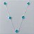 GARGANTILHA FOLHEADA A PRATA COM 50 MILÉSIMOS + VERNIZ DIAMOND CORRENTE 50CM TREVO AZUL CLARO 13MM PRGG001307 - Imagem 1