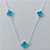GARGANTILHA FOLHEADA A PRATA COM 50 MILÉSIMOS + VERNIZ DIAMOND CORRENTE 50CM TREVO AZUL CLARO 13MM PRGG001307 - Imagem 2