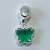 BERLOQUE FOLHEADO A PRATA COM 50 MILÉSIMOS + VERNIZ DIAMOND BORBOLETA VERDE VIDRO 12MM (UNIDADE) PRBQ000160 - Imagem 1