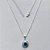 GARGANTILHA FOLHEADA A PRATA COM 50 MILÉSIMOS + VERNIZ DIAMOND - GARGANTILHA CORRENTE CADEADO 45CM PINGENTE OLHO GREGO 10MM - FECHO LAGOSTA (PRA306) PRGG001311 - Imagem 1