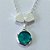GARGANTILHA FOLHEADA A PRATA COM 50 MILÉSIMOS + VERNIZ DIAMOND CORRENTE CADEADO 45CM + EXTENSOR PINGENTE ZIRCÔNIA VERDE 11MM E DOIS PINGENTES PRATAS PRGG001332 - Imagem 2