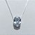 GARGANTILHA FOLHEADA A PRATA COM 50 MILÉSIMOS + VERNIZ DIAMOND CORRENTE VENEZIANA COM PINGENTE DE ZIRCÔNIA CRISTAL OVAL 10X14MM PRGG001341 - Imagem 2