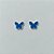 BRINCO FOLHEADO A PRATA COM 50 MILÉSIMOS + VERNIZ DIAMOND BRINCO DE PINO BORBOLETA AZUL 10MM PRBR001050 - Imagem 1