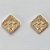 BRINCO FOLHEADO A OURO - BANHADO COM 5 MILÉSIMOS + VERNIZ DIAMOND - BRINCO DE PINO QUADRADO CRAVEJADO EM MICROS ZIRCÔNIAS COM ESTRELAS 11MM (OURO062) OUBR000120 - Imagem 1