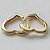 BRINCO FOLHEADO A OURO - BANHADO COM 5 MILÉSIMOS + VERNIZ DIAMOND - BRINCO DUO DE ARGOLA CORAÇÃO 12MM / 15MM (OURO066) OUBR000126 - Imagem 2