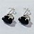 BRINCO FOLHEADO A PRATA COM 50 MILÉSIMOS + VERNIZ DIAMOND COM ZIRCÔNIA PRETO 8X10MM PRBR001063 - Imagem 2