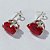 BRINCO FOLHEADO A PRATA COM 50 MILÉSIMOS + VERNIZ DIAMOND COM ZIRCÔNIA VERMELHO 8X10MM PRBR001065 - Imagem 2