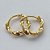 BRINCO FOLHEADO A OURO - BANHADO COM 5 MILÉSIMOS + VERNIZ DIAMOND - BRINCO DE TRIO ARGOLA TORCIDA 9/11/13MM (OURO085) OUBR000136 - Imagem 2
