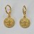 BRINCO FOLHEADO A OURO - BANHADO COM 5 MILÉSIMOS + VERNIZ DIAMOND - BRINCO ARGOLINHA DE PRESSÃO PINGENTE SÃO BENTO 13MM (OURO083) OUBR000140 - Imagem 1