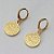 BRINCO FOLHEADO A OURO - BANHADO COM 5 MILÉSIMOS + VERNIZ DIAMOND - BRINCO ARGOLINHA DE PRESSÃO PINGENTE SÃO BENTO 13MM (OURO083) OUBR000140 - Imagem 2