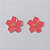 BRINCO FOLHEADO A OURO - BANHADO COM 5 MILÉSIMOS + VERNIZ DIAMOND - BRINCO DE PINO FLOR ROSA 17MM - OUBR000158 - Imagem 1