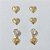 BRINCO FOLHEADO A OURO - BANHADO COM 5 MILÉSIMOS + VERNIZ DIAMOND - TRIO DE BRINCOS PINO DE ZIRCÔNIA E CORAÇÃO 5MM - (OURO115)- OUBR000160 - Imagem 1