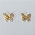 BRINCO FOLHEADO A OURO - BANHADO COM 5 MILÉSIMOS + VERNIZ DIAMOND - BRINCO DE PINO BORBOLETA VAZADA 12MM - (OURO116)- OUBR000161 - Imagem 1