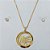 CONJUNTO FOLHEADO A OURO - BANHADO COM 5 MILÉSIMOS + VERNIZ DIAMOND - CONJUNTO  COM CORRENTE VENEZIANA 45CM E BRINCOS DE PINO ZIRCÔNIA 5MM COM PINGENTE DE  CÍRCULO MÃE 30MM - (OURO167) OUCJ000031 - Imagem 1