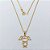 GARGANTILHA FOLHEADA A OURO - BANHADO COM 5 MILÉSIMOS + VERNIZ DIAMOND - CORRENTE VENEZIANA 45CM E PINGENTE MENINA 23MM - FECHO REDONDO - (OURO169) OUGG000131 - Imagem 1