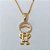 GARGANTILHA FOLHEADA A OURO - BANHADO COM 5 MILÉSIMOS + VERNIZ DIAMOND - CORRENTE VENEZIANA 45CM E PINGENTE MENINO 20MM - FECHO REDONDO - (OURO170) OUGG000132 - Imagem 2