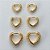 BRINCO FOLHEADO A OURO - BANHADO COM 5 MILÉSIMOS + VERNIZ DIAMOND - BRINCO DE TRIO ARGOLA CORAÇÃO CRAVEJADO EM MICROS ZIRCÔNIAS 7/9/12MM - (OURO175) OUBR000174 - Imagem 1