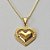 GARGANTILHA FOLHEADA A OURO - BANHADO COM 5 MILÉSIMOS + VERNIZ DIAMOND - GARGANTILHA COM CORRENTE VENEZIANA 45CM E PINGENTE CORAÇÃO 20MM - FECHO REDONDO - (OURO179) OUGG000133 - Imagem 2