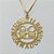 GARGANTILHA FOLHEADA A OURO - BANHADO COM 5 MILÉSIMOS + VERNIZ DIAMOND - GARGANTILHA COM CORRENTE VENEZIANA 45CM E PINGENTE MANDALA VAZADO COM MEUS FILHOS AMADOS 34MM - FECHO REDONDO - (OURO177) OUGG000134 - Imagem 2
