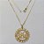 GARGANTILHA FOLHEADA A OURO - BANHADO COM 5 MILÉSIMOS + VERNIZ DIAMOND - GARGANTILHA COM CORRENTE VENEZIANA 45CM E PINGENTE MANDALA VAZADO COM MEUS FILHOS AMADOS 34MM - FECHO REDONDO - (OURO177) OUGG000134 - Imagem 1