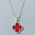 CONJUNTO FOLHEADO A PRATA COM 50 MILÉSIMOS  + VERNIZ DIAMOND CORRENTE 45CM PINGENTE E BRINCOS ARGOLA DE PRESSÃO TREVO VERMELHO VIDRO 10MM PRCJ000117 - Imagem 2