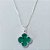 CONJUNTO FOLHEADO A PRATA COM 50 MILÉSIMOS + VERNIZ DIAMOND CORRENTE 45CM PINGENTE E BRINCOS ARGOLA DE PRESSÃO TREVO VERDE VIDRO 10MM PRCJ000122 - Imagem 2