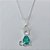 GARGANTILHA FOLHEADA A PRATA COM 50 MILÉSIMOS + VERNIZ DIAMOND CORRENTE VENEZIANA 42CM PINGENTE GATINHO COM ZIRCÔNIA VERDE 10MM PRGG001359 - Imagem 2
