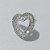 BRINCO FOLHEADO A PRATA COM 50 MILÉSIMOS + VERNIZ DIAMOND BRINCO PINO FORMATO CORAÇÃO COM ZIRCÔNIAS CRISTAIS 17MM PRBR001078 - Imagem 2