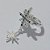 BRINCO FOLHEADO A PRATA COM 50 MILÉSIMOS + VERNIZ DIAMOND EAR CUFF COM ZIRCÔNIAS COLORIDAS ESTRELAS 10MM (UNILDADE) PRBR001081 - Imagem 1